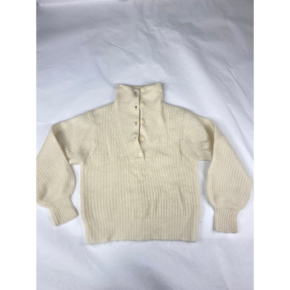 Sezane Sweater Women's Size XXS Micky Jumper Cream Mohair Wool